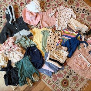 Assorted Baby Girl Clothing Bundle - Kickee pants, Patagonia, Zara, Gap, H&M